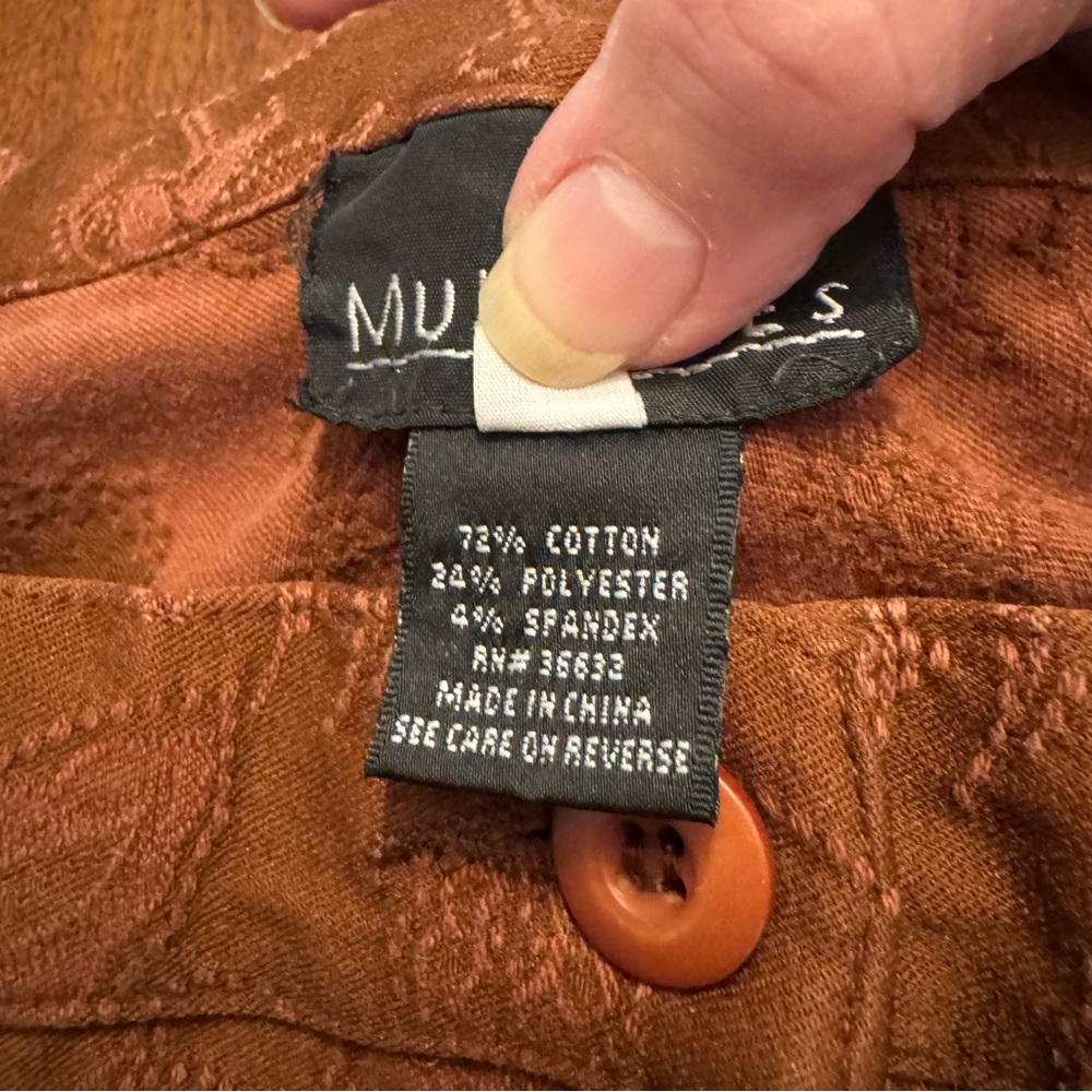 Multiples Terracotta Embroidered Slacks/Pants - Picture 5 of 9